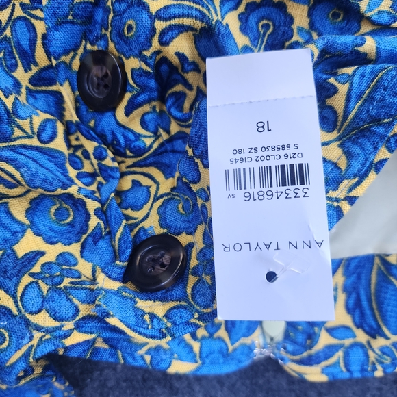Ann Taylor Blue and Yellow Floral Midi Dress - Picture 3 of 8